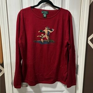 Ralph Lauren Deep Red Knit Top